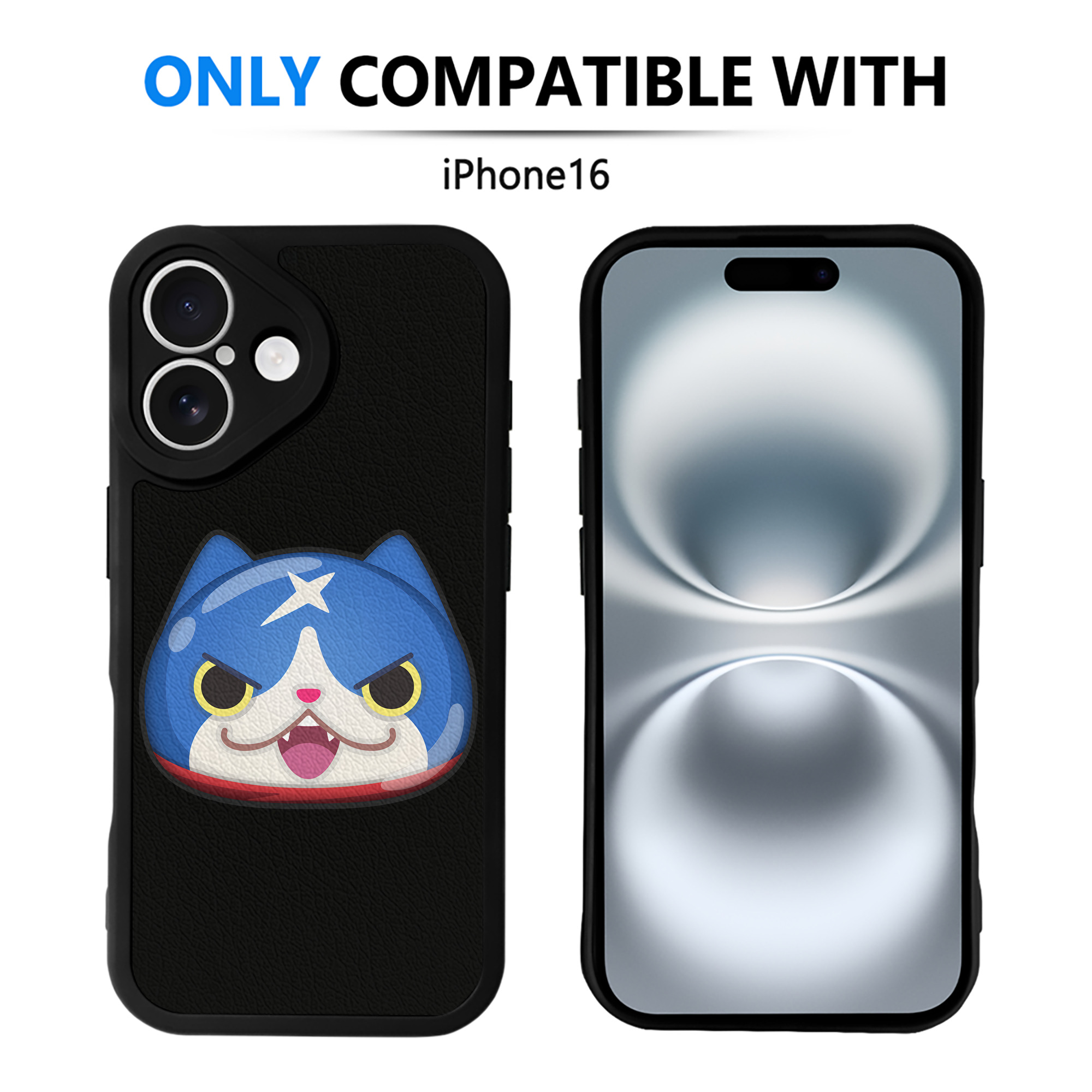 （画像用） 妖怪ウォッチ Yo-kai Watch 【iPhone 16シリーズ対応】シリコンスマホケース（レザー調） 材質：シリコン